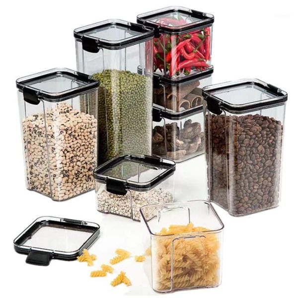 

storage bottles & jars 460/700/1300/1800ml kitchen box vacuum lid organizer container transparent sealed plastic