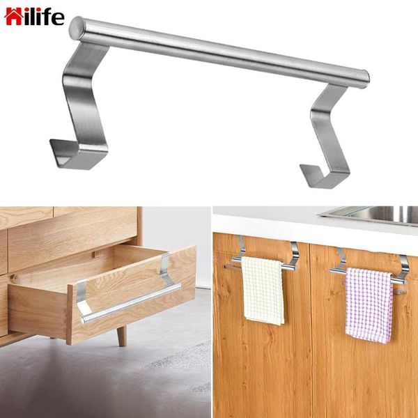 

size stainless steel towel rack home storage over door cabinet shelf bar bathroom kitchen hanging holder racks
