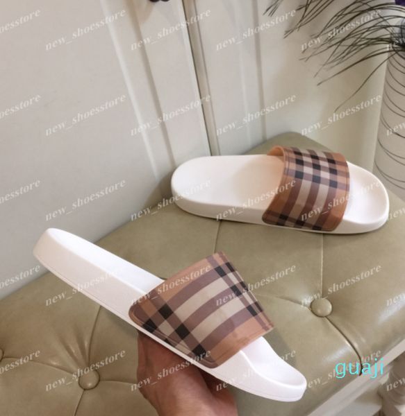 

classic mens womens summer beach brown slippers slides comfortable ladies paris home outside sandals flat scuffs rubber outsole, Black