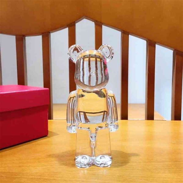 

new violent building block bear 200% crystal doll hand-made transparent and black net red trendsetter single trendy brand