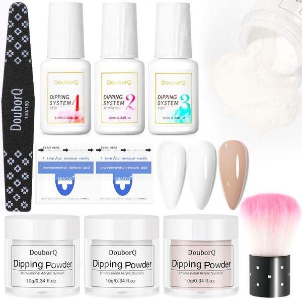 

dipping nail powder system dip glitter polish chrome kit without lamp cure decor dust pigment, Silver;gold