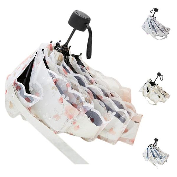 

umbrellas lace sun umbrella 5-folding double layer anti-uv and rain dual-purpose parasol ladies