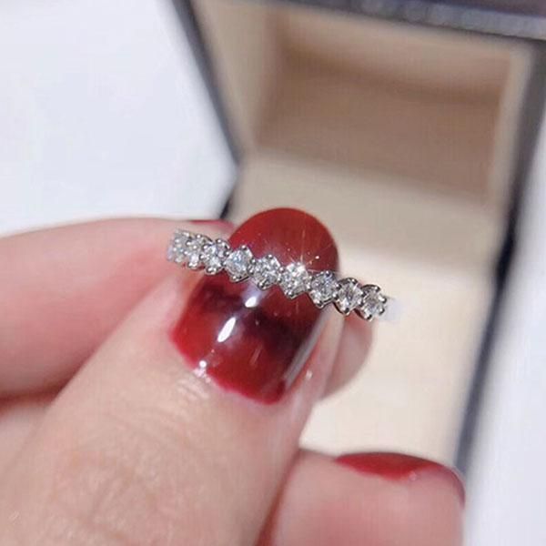 

wedding rings for women retro vintage accessories thin shiny finger ring with cubic zircon engagement jewelry wholesale kar186, Slivery;golden