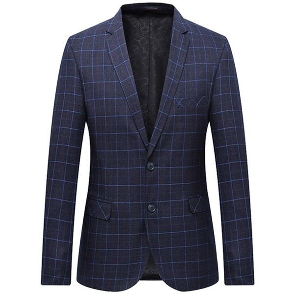 

men's suits & blazers blazer fashion plus size casual plaid suit jacket spring autumn long sleeve business dress coat 7xl, White;black