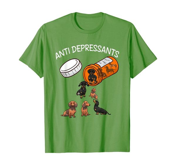 

anti depressants dachshund funny t-shirt, White;black