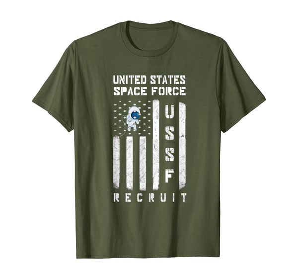 

us space force recruit t shirt, White;black