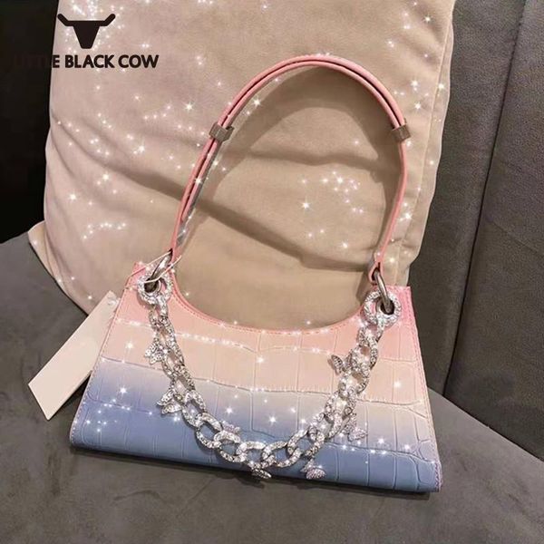 

evening bags womens bag 2021 fashion gradient color armpit design shoulder office lady elegant concise vintage handbag korean style