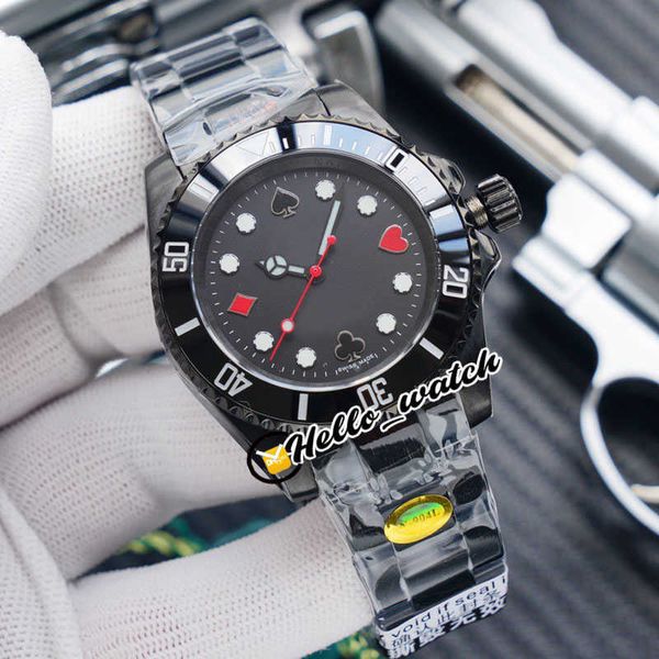 Designer relógios Blaken All in Sub Refit Eta283 Automático 116610 Mens Assista Black Dial Poker Mark Cerâmica Bezel DLC Black Steel Band Discount