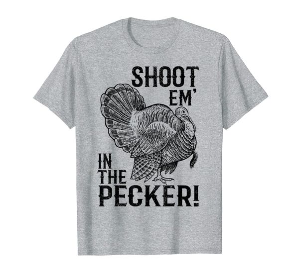 

funny turkey hunting shirt tom beard shoot em in the pecker t-shirt, White;black