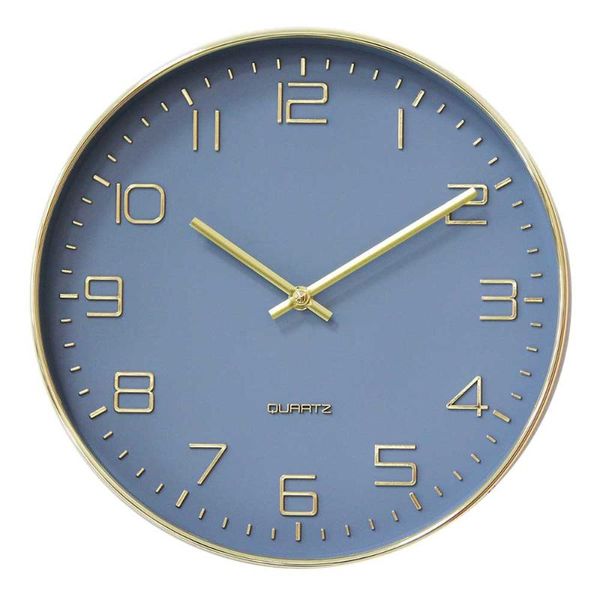 

wall clocks simple modern clock blue golden nordic style silent watch small living room reloj de pared home decoration eb50wc