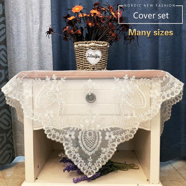 

european lace embroidery center flower exquisite tablecloth set furniture electrical cover cloth party banquet decoration tapete table