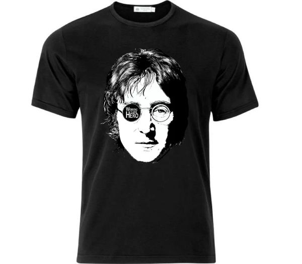 

John Lennon Working Class Hero T Shirt Black, White;black