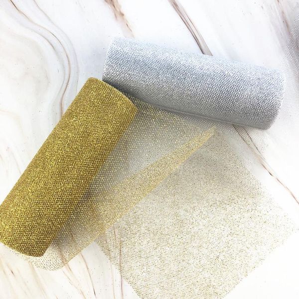 

party decoration 10yards glitter sequin tulle roll wedding gold laser organza silver sparkly mesh supplies