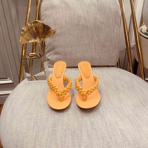 

70% off wholesale flip-flops summer fashion new clip toe flip flops women's sandals high heel slippers hand woven comfortable ladies sl, Black
