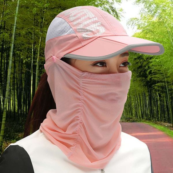 

sun hat women's outdoor sun folding baseball summer mesh quick drying cycling hat sunscreen cap, Blue;gray