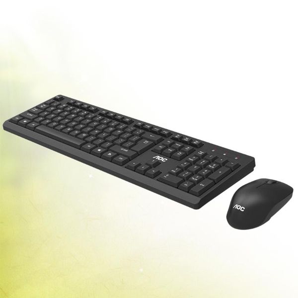 

wireless home keyboard usb silent waterproof office with without battery (black) mouse combos