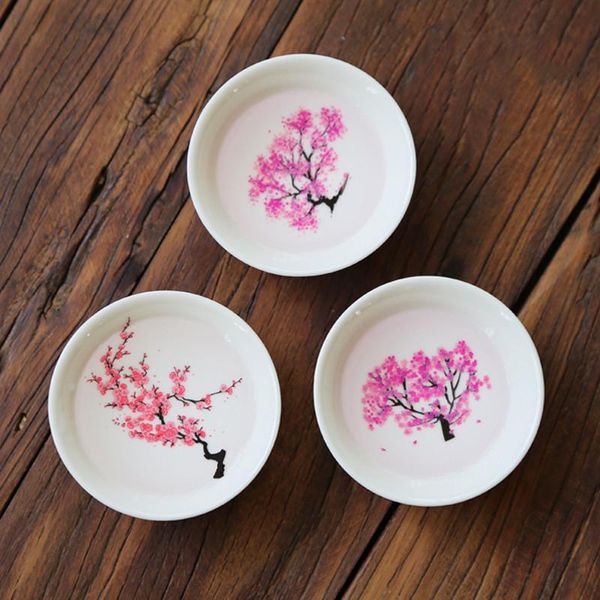 

cups & saucers japanese ceramic magic cherry blossoms teacup cold temperature color changing flower display sake cup small tea bowl