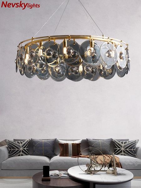 

modern brass chandeliers living room luxury lighting bedroom blue glass ceiling lamps copper kitchen fixture lamp dining