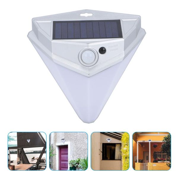 

wall lamp 1pc garden landscape light unique solar smart intelligent silver