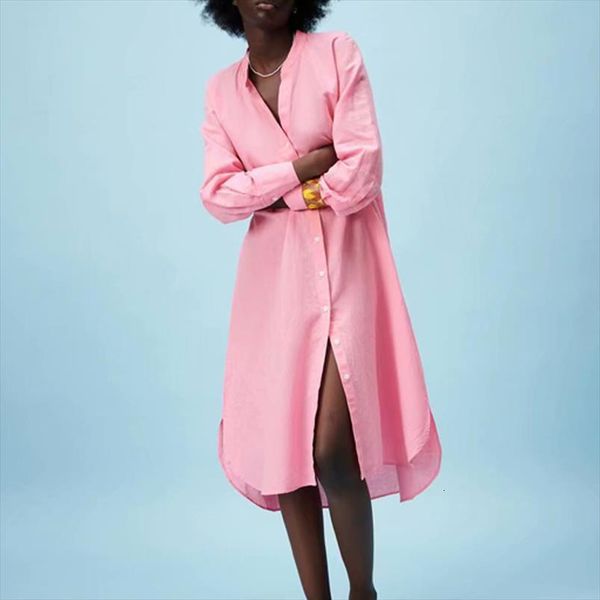 

summer linen loose shirts women dresses v neck long sleeve elegant vintage knee length vestido oyk2509, Black;gray