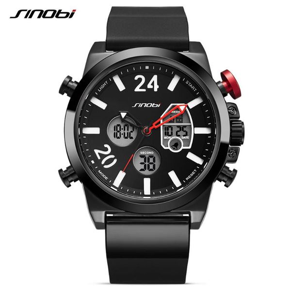 

wristwatches personality fashion sport waterproof double movement electronic watch for men, Slivery;brown