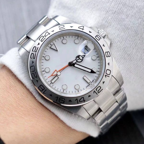 

waterproof glowing finger 42mm men's watch dual time zone automatic stainless, Slivery;brown