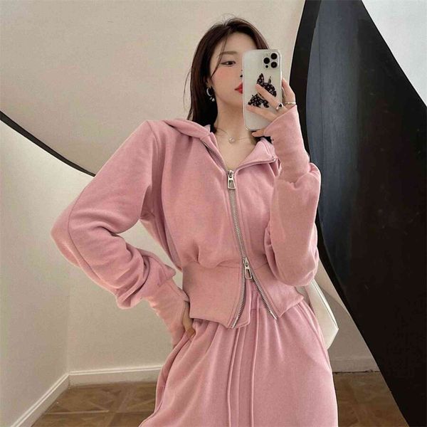 

autumn sportswear, hoodie zipper et, adjustable shoelace shorts and casual , women's sportswear, Gray