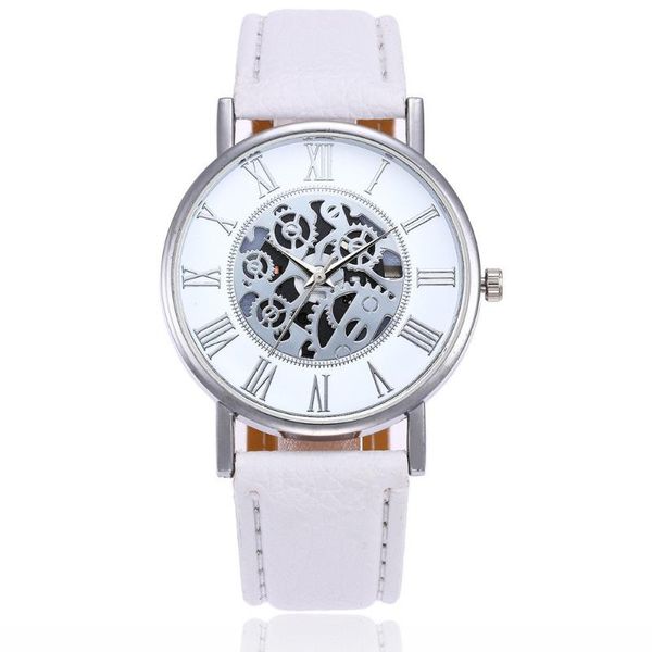 

wristwatches mechanical hollow roman watch ladies fashion luxury casual leather strap women quartz montre femme orologio, Slivery;brown