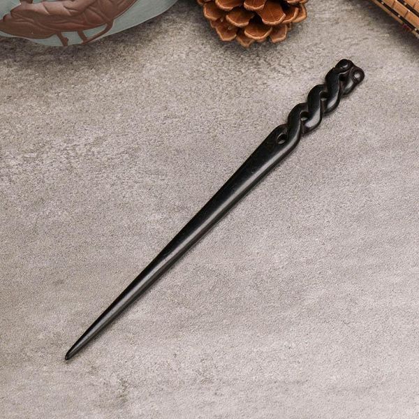 

hair clips & barrettes 1pc vintage black wood handmade hairpin carve pattern african blackwood sticks girls women headpeice accessory xh, Golden;silver
