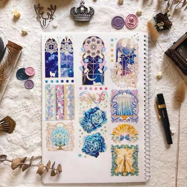 

gift wrap fairy star night washi tape for card making journal diy scrapbooking decorative sticker