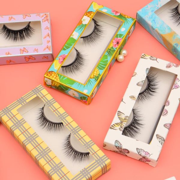 

quality mink magnetic eyelashes with box package different style eyalshes false