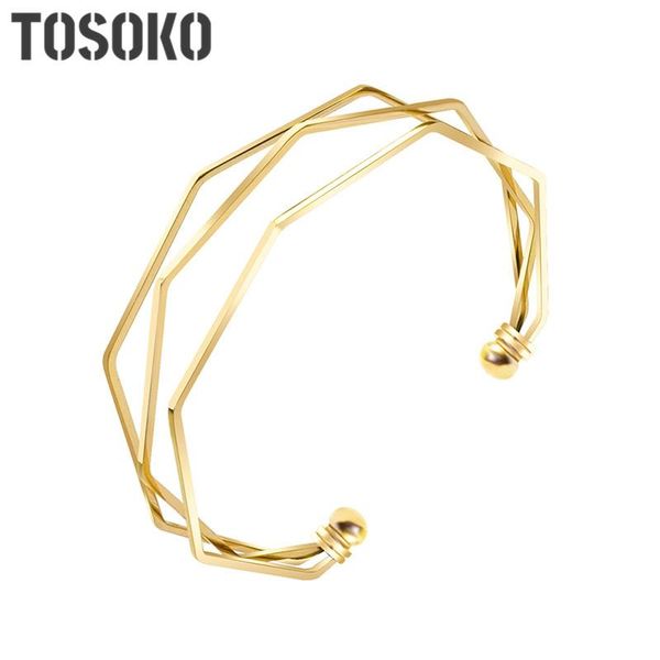 

bangle stainless steel jewelry three layer thread diameter multilateral design bracelet women's fashion bsz072, Black