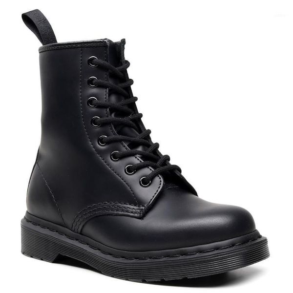 

boots for lovers 2021 fashion round head 8-hole leather trend1, Black