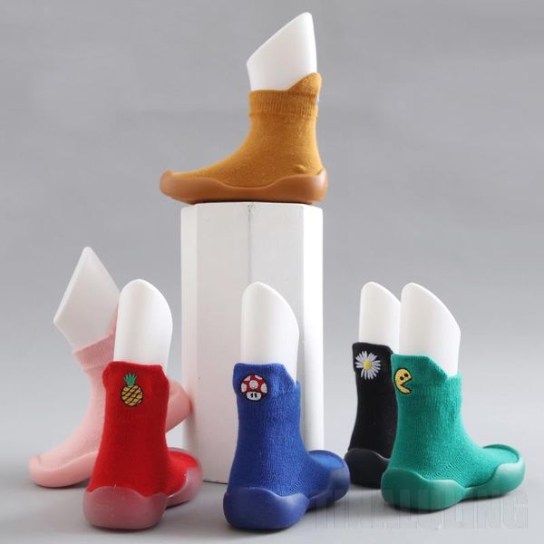 

first walkers boy girl rubber sneaker toddler casual outdoors crib shoes baby cartoon warm indoor floor socks anti-slip walker