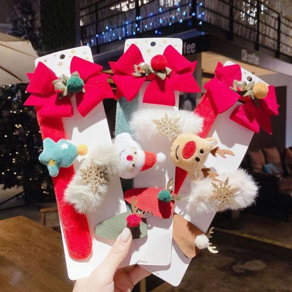 

cute christmas set hair clips candy santa claus hairpin clip butterfly bow clip1