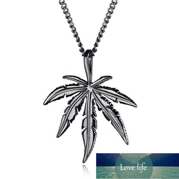 

new retro personality men's necklace pendant geometric maple leaf creative hip-hop banquet jewelry accessories wholesale factory price, Silver