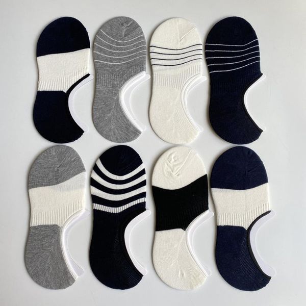 

socks & hosiery 5pairs/lot women invisible cotton anti-slip ankle ladies summer no-show slippers boat with silicone, Black;white