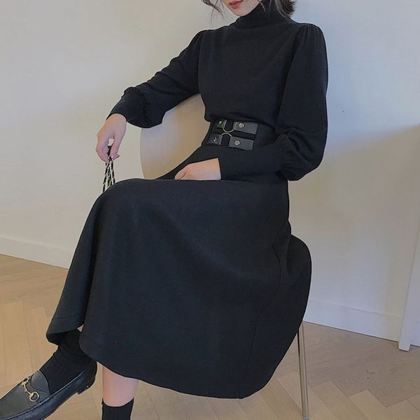 

two piece dress female ensemble two pieces, blouse and skirt knitted or crocheted, japanese style, casual, for students, autumn winter dv6t, White