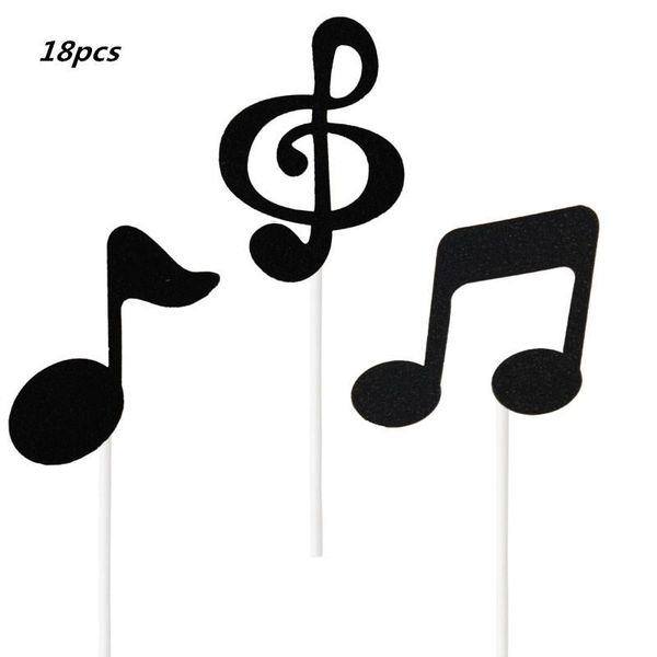 

other event & party supplies 18pieces/lot black gold musical notes ballerina girl cake er theme cartoon kids birthday decoration