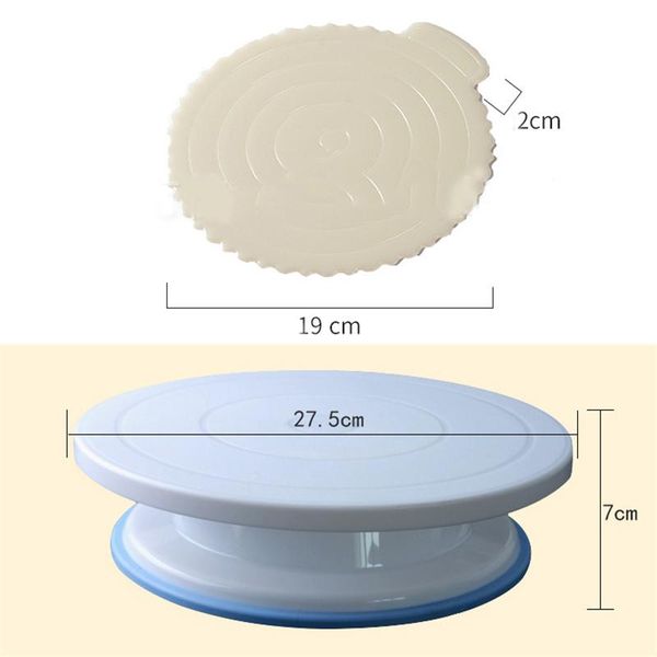 

baking & pastry tools 2pcs/set cake turntable rotating round stand set cakes decorating rotary table kitchen tool base transfer tray