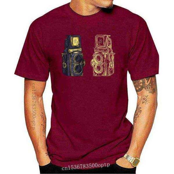 Neue gespiegelte Vintage Steampunk Kamera T-Shirt Charakter Baumwolle O Neck Freizeit Nette Beiläufige Frühling Herbst Cool Hemd G1217