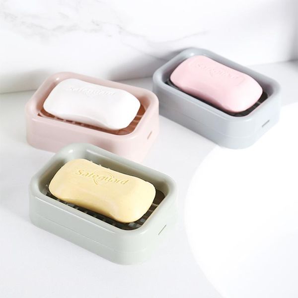 

water leaking soap box double layer shower room pp holder light weighted tools accessories dishes