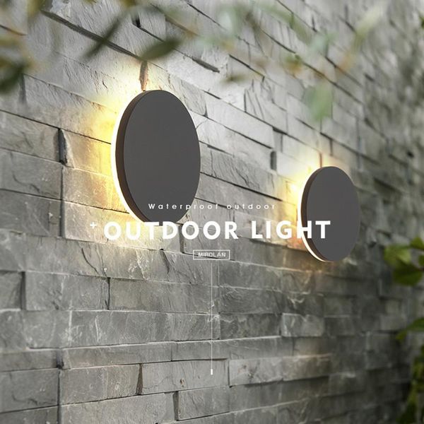 

outdoor wall lamps 10w circular led lamp waterproof ip65 garden porch corridor decorative sconces bathroom lighting fixture ac220v