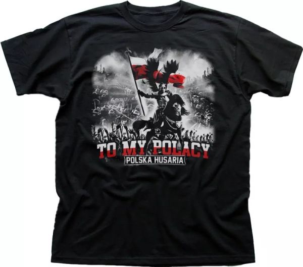 

polish polska husaria my polacy koszulka black printed tshirt t-shirt 9377, White;black