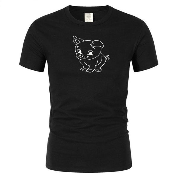 

men's t-shirts brand t-shirt humorous cute pig short sleeve printing, White;black