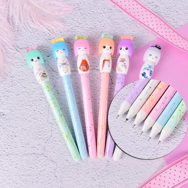 

gel pens 1pc cute 0.38mm doll girl design pen princess stationery caneta office material school supplies writing signing