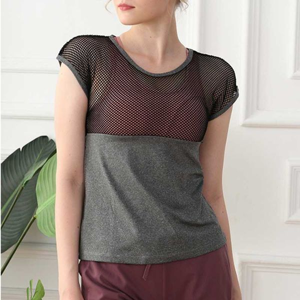 

yoga outfit salspor fashion women fitness short sleeve breathable mesh sports running shirt woman outdoor cycling gym workout top