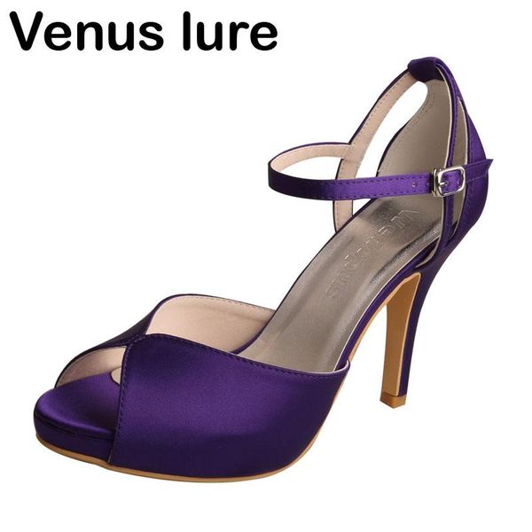 

customized high heel shoes purple women wedding with platform sandals, Black