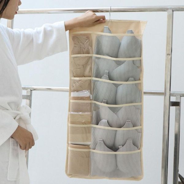 

storage boxes & bins clothes underwear bra socks receiving bag double sided mesh bags wardrobe hanging household organizer