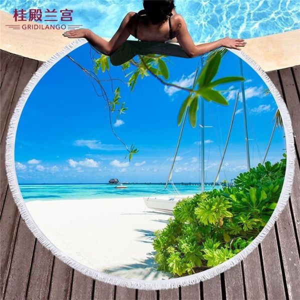 

towel gridilango ocean sunset scenery round beach for quickly absorbtable swimming travel outdoor yoga mat bath